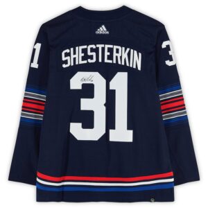 Igor Shesterkin New York Rangers Autographed 2023-24 Navy Alternate adidas Authentic Jersey