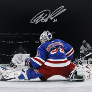 Igor Shesterkin New York Rangers Autographed 8" x 10" Blue Save Spotlight Photograph