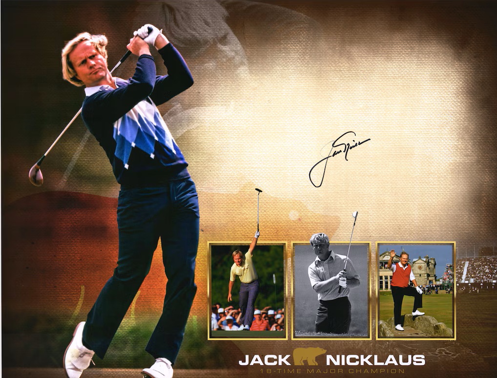 Jack Nicklaus Autographed 16" x 20" 18-Time Major Champion Collage Photograph