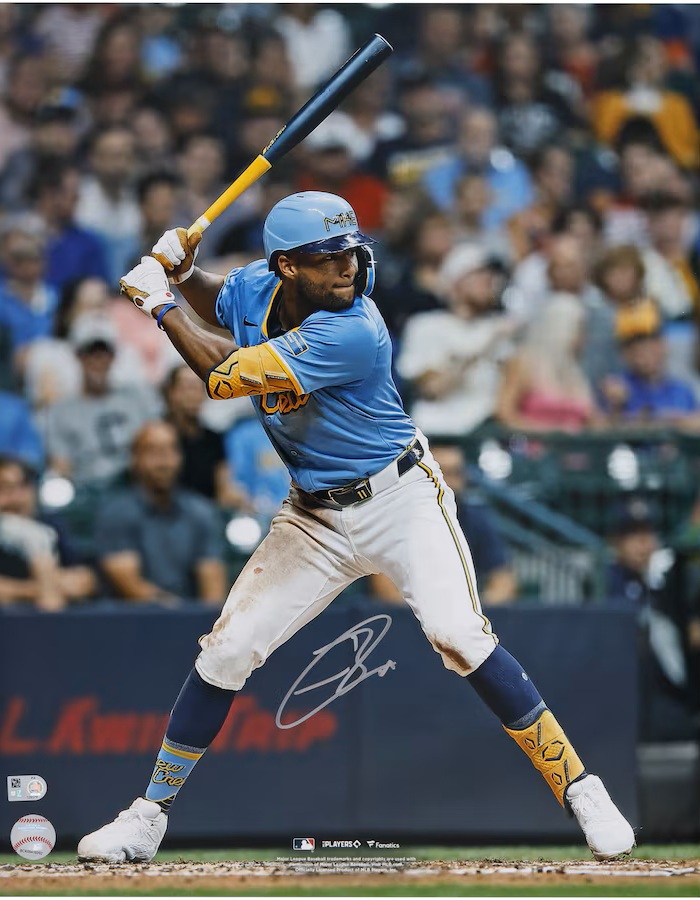 Jackson Chourio Milwaukee Brewers Autographed 16" x 20" Hitting Photograph