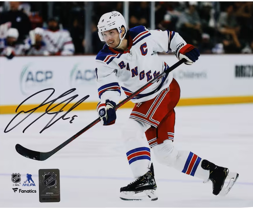 Jacob Trouba New York Rangers Autographed 16" x 20" White Jersey Shooting Photograph