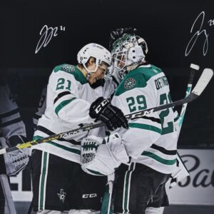 Jake Oettinger & Jason Robertson Dallas Stars Autographed 16" x 20" Dual Spotlight Photograph