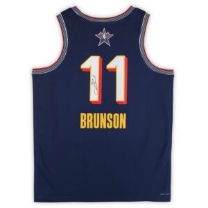 Jalen Brunson New York Knicks Autographed Navy Nike 2025 NBA All-Star Game Swingman Jersey