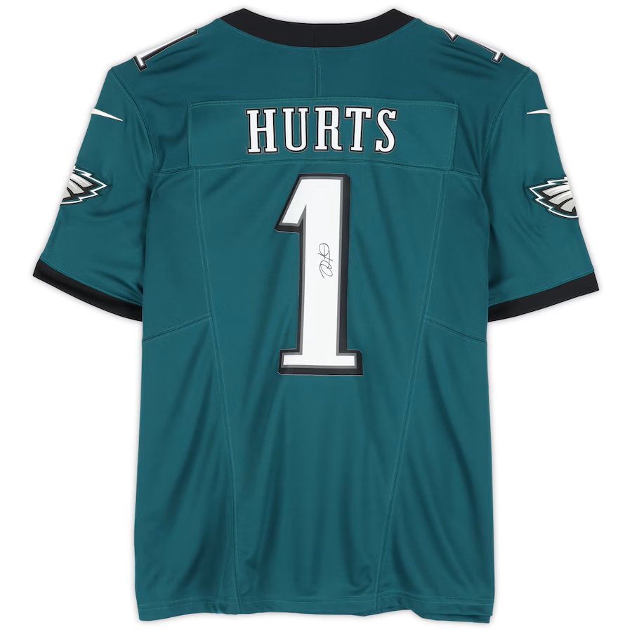 Jalen Hurts Philadelphia Eagles Autographed Midnight Green Nike Limited Jersey Canada Pop Culture and Sports Collectibles