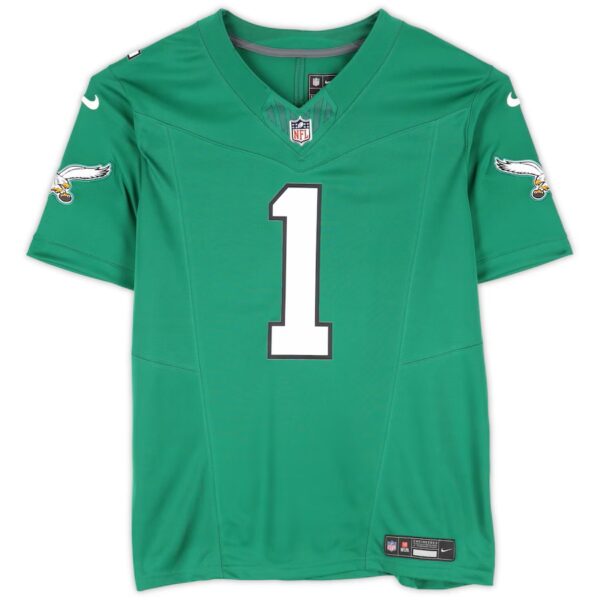 Jalen Hurts Philadelphia Eagles Autographed Throwback Kelly Green Nike Elite Jersey - Image 2