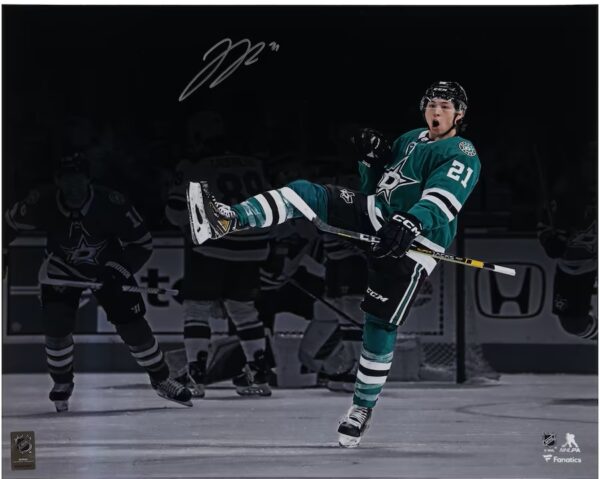Jason Robertson Dallas Stars Autographed 16" x 20" Green Jersey Celebration Photograph