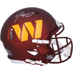 Jayden Daniels Washington Commanders Autographed Riddell Speed Replica Helmet