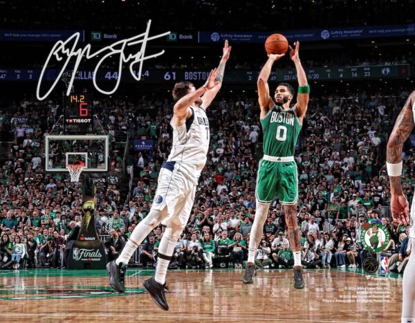 Jayson Tatum Boston Celtics Autographed 16" x 20" 2024 NBA Finals Champions Action Photograph