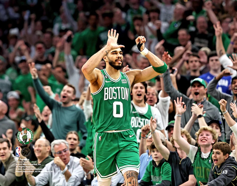Jayson Tatum Boston Celtics Unsigned Game 7 51-Point Celebration Spotlight Photograph