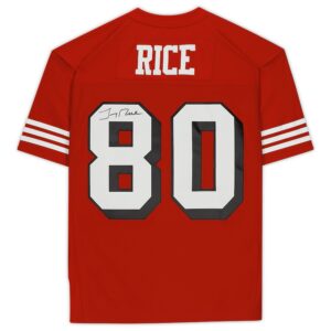 Jerry Rice San Francisco 49ers Autographed Mitchell and Ness Red Replica Jersey