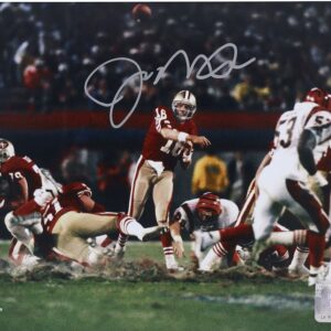 Joe Montana San Francisco 49ers Autographed 8" x 10" Throwing vs. Bengals Photograph