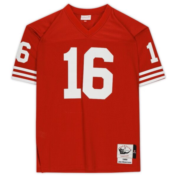 Joe Montana San Francisco 49ers Autographed Mitchell & Ness Red Authentic Jersey - Image 2