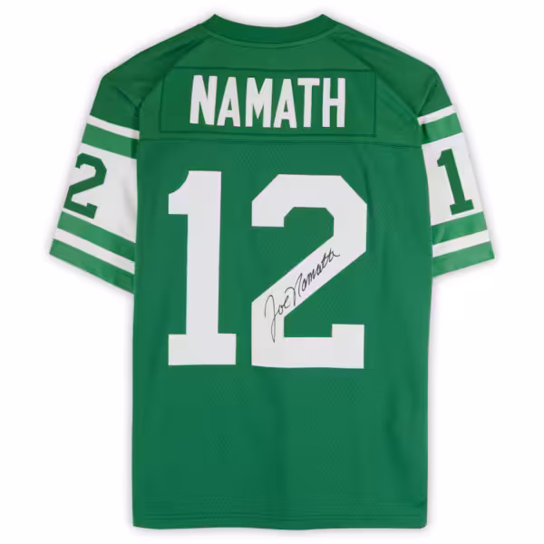 Joe Namath New York Jets Autographed Green Mitchell & Ness Replica Jersey