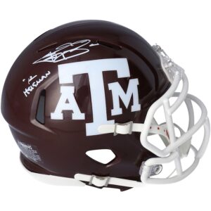 Johnny Manziel Texas A&M Aggies Autographed Riddell Maroon Speed Mini Helmet with "12 Heisman" Inscription