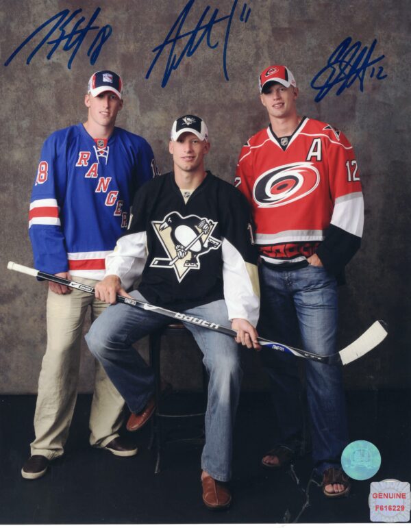 Eric Staal, Jordan Staal & Marc Staal Autographed 8x10 Photo