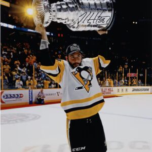 Kris Letang Pittsburgh Penguins Autographed 16" x 20" 2017 Raising Cup Photograph