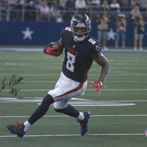 Kyle Pitts Atlanta Falcons Autographed 8" x 10" Black Jersey Running Photograph