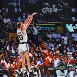 Larry Bird Boston Celtics Autographed 16" x 20" Shooting vs. Dominique Wilkins Photograph