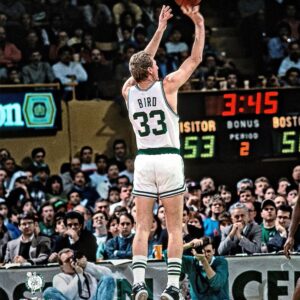 Larry Bird Boston Celtics Unsigned Shooting Photograph