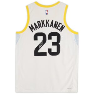 Lauri Markkanen Utah Jazz Autographed Nike White Association Swingman Jersey