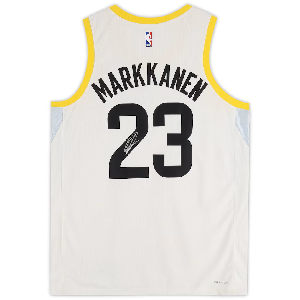 Lauri Markkanen Utah Jazz Autographed Nike White Association Swingman Jersey