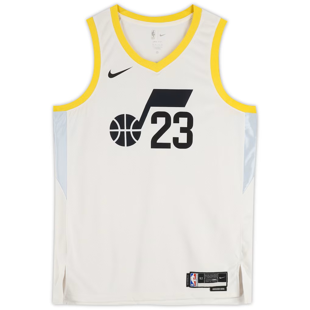 Lauri Markkanen Utah Jazz Autographed Nike White Association Swingman Jersey - Image 2