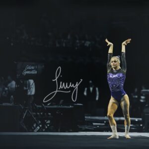 Livvy Dunne LSU Tigers Autographed 16" x 20" Spotlight Photograph - Signed in Silver Ink