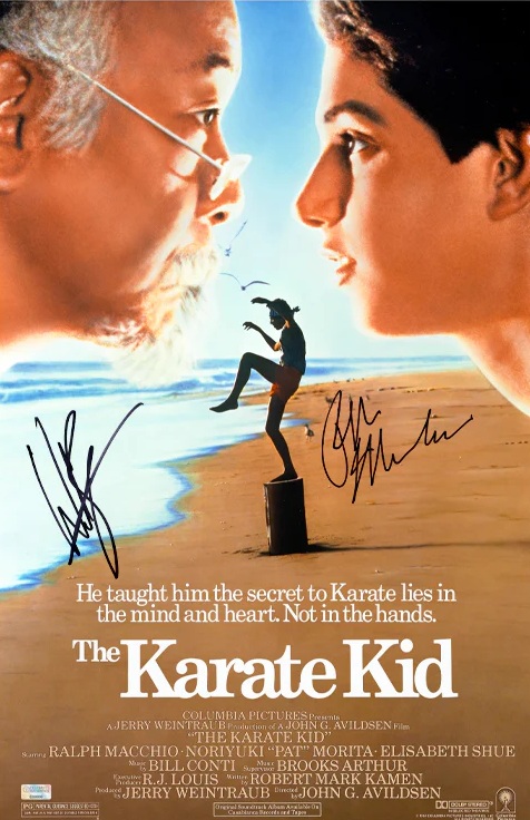 Ralph Macchio, Billy Zabka Autographed 1984 The Karate Kid 16x24 Movie Poster
