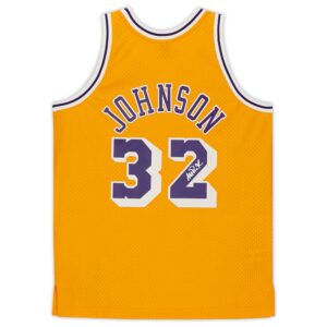 Magic Johnson Los Angeles Lakers Autographed Gold Mitchell & Ness Hardwood Classics Swingman Jersey