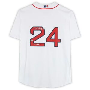 Manny Ramirez Boston Red Sox Autographed White Nike Replica Jersey with "04 WS MVP" Inscription