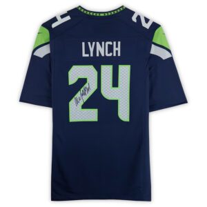 Marshawn Lynch Seattle Seahawks Autographed College Navy Nike Game Jersey