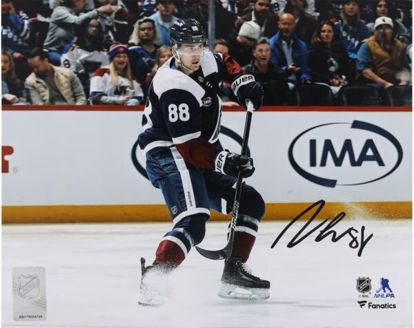 Martin Necas Colorado Avalanche Autographed 8" x 10" Navy Alternate Jersey Stopping Photograph