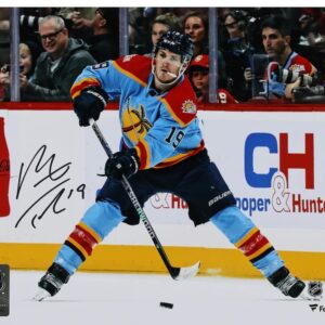 Matthew Tkachuk Florida Panthers Autographed 8" x 10" 2022-23 Reverse Retro Jersey with Puck Photograph