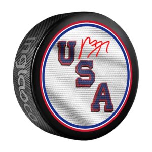 Matthew Tkachuk Team USA Autographed 2026 Winter Olympics Hockey Puck