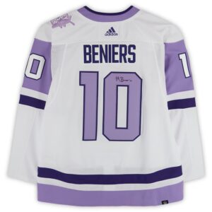 Matty Beniers Seattle Kraken Autographed Hockey Fights Cancer adidas Authentic Jersey with "Matty" Inscription - Limited Edition of 10