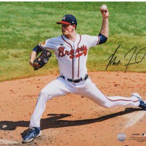 Max Fried Atlanta Braves Autographed 16" x 20" White Jersey Pitching Horizontal Photograph