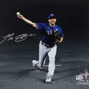 Max Scherzer Texas Rangers Autographed 2023 World Series Champions 11" x 14" Pitching Spotlight Photograph with "23 WS Champs" Inscription