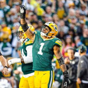 Micah Parsons Green Bay Packers Unsigned 2025 Week 1 First Sack With Packers Photograph