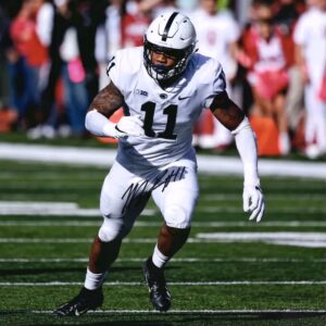 Micah Parsons Penn State Nittany Lions Autographed 16" x 20" Defensive Stance White Photograph