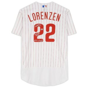 Michael Lorenzen Philadelphia Phillies Autographed White Nike Authentic Jersey with Multiple Inscriptions - Limited Edition of 22