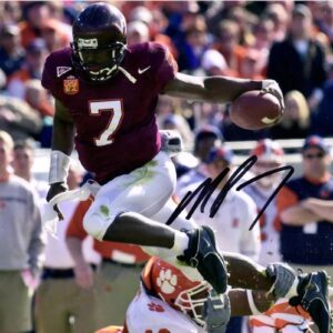 Michael Vick Virginia Tech Hokies Autographed 16" x 20" Hurdle Photograph