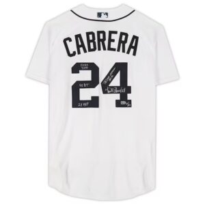 Miguel Cabrera Detroit Tigers Autographed Nike Authentic Jersey with Multiple Inscriptions - Limited Edition of 24