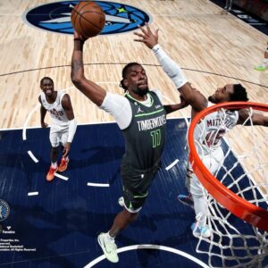 Naz Reid Minnesota Timberwolves Unsigned Dunk vs. Cavaliers Photograph