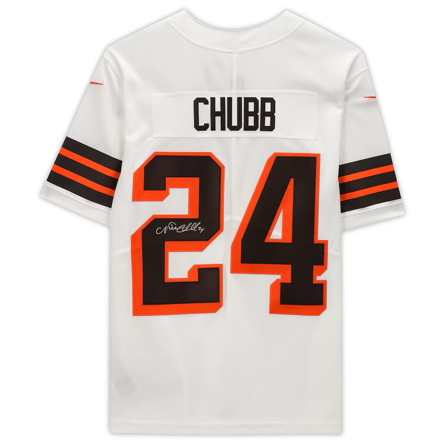 Nick Chubb White Cleveland Browns Autographed Nike Alternate Limited Jersey Canada Pop Culture and Sports Collectibles