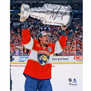 Nick Cousins Florida Panthers Autographed 2024 Stanley Cup Champions 8" x 10" Raising Cup Photograph