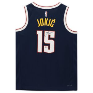 Nikola Jokic Navy Denver Nuggets Autographed Nike 2022-23 Icon Swingman Jersey
