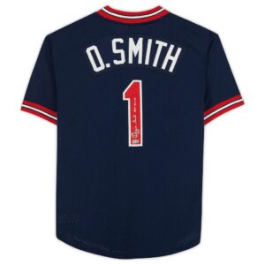 Ozzie Smith St. Louis Cardinals Autographed Navy Mitchell & Ness Authentic Jersey with "HOF 2002" Inscription