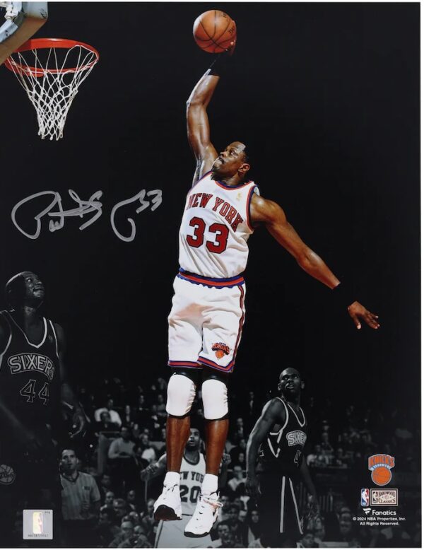 Patrick Ewing New York Knicks Autographed 11" x 14" Dunking vs L.A. Clippers Spotlight Photograph