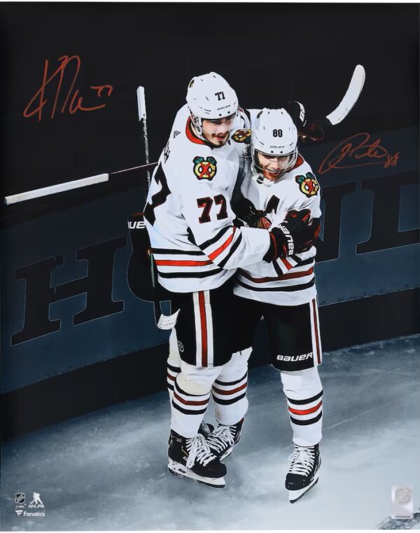 Patrick Kane and Kirby Dach Chicago Blackhawks Autographed 16" x 20" Dual Photograph