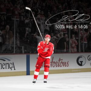 Patrick Kane Detroit Red Wings Autographed 16" x 20" 500th NHL Goal Celebration Photograph with "500th NHL G 1-8-26" Inscription